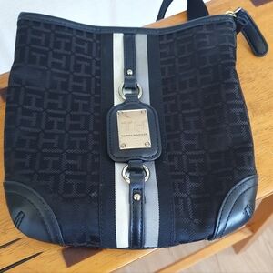 Tommy Hilfiger Black and Gray Crossbody Bag